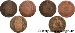 CONVENZIONE NAZIONALE 1 sol dit &nbsp;à la table de loi&nbsp;, lot de 3 ex. 1793 Ateliers divers