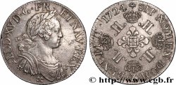 LOUIS XV THE BELOVED Écu à la croix fleurdelisée couronnée et aux huit L 1724 Grenoble