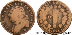 LOUIS XVI 12 deniers dit &nbsp;au faisceau&nbsp;, type FRANCOIS 1792 Marseille