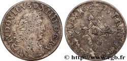 LOUIS XIV &nbsp;THE SUN KING&nbsp; Quatre sols à la croix formée de lis 1675 Lyon ou Vimy-en-Lyonnais