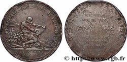 REVOLUTION COINAGE Monneron de 5 sols à l&nbsp;Hercule 1792 