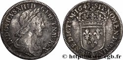 LOUIS XIII  Quart d&nbsp;écu, buste drapé et cuirassé (2e buste de Jean Warin) 1643 Paris, Monnaie de Matignon