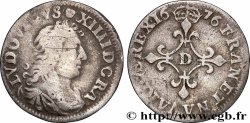 LOUIS XIV &nbsp;THE SUN KING&nbsp; Quatre sols à la croix formée de lis 1676 Vimy-en-Lyonnais (actuellement Neuville-sur-Saône)