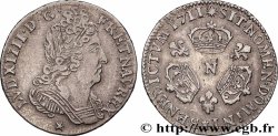 LOUIS XIV &nbsp;THE SUN KING&nbsp; Dixième d&nbsp;écu aux trois couronnes 1711 Montpellier