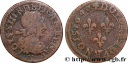 LOUIS XIII  Double tournois au grand buste viril drapé 1640 Ateliers de l’axe Loire-Rhône