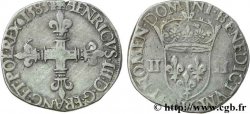 HENRI III Quart d&nbsp;écu, croix de face 1585 La Rochelle
