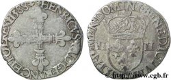 HENRI III Quart d&nbsp;écu, croix de face 1588 La Rochelle