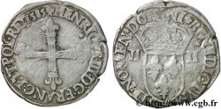 HENRI III Quart d&nbsp;écu, croix de face 1585 Nantes