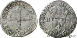 HENRI III Quart d&nbsp;écu, croix de face 1585 Nantes