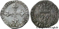HENRY III Quart d écu, croix de face 1587 Rennes XF