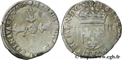 HENRI IV LE GRAND Quart d&nbsp;écu, croix feuillue de face 1606 Angers