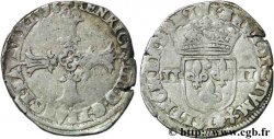 HENRI IV LE GRAND Quart d&nbsp;écu, croix feuillue de face 1596 Bayonne
