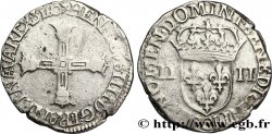 HENRY IV Quart d&nbsp;écu, croix bâtonnée et couronnée de face 1607 Saint-Lô