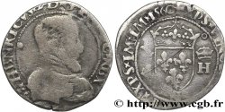 FRANÇOIS II. MONNAYAGE AU NOM D&nbsp;HENRI II Demi-teston à la tête nue, 6e type 1560 Montpellier