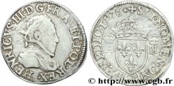 HENRI III Demi-teston, 3e type, col gaufré 1576 Poitiers