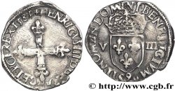HENRI III Huitième d&nbsp;écu, croix de face 1581 Rennes