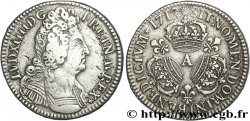 LOUIS XIV LE GRAND OU LE ROI SOLEIL Demi-écu aux trois couronnes 1712 Paris TB+/TTB