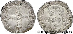 HENRI IV LE GRAND Quart d&nbsp;écu, croix feuillue de face 1591 Bordeaux