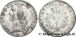LOUIS XV DIT LE BIEN AIMÉ Écu aux branches d’olivier, tête ceinte d’un bandeau 1743 Paris
