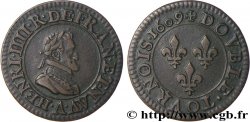 HENRI IV LE GRAND Double tournois, 1er type de Paris (légende française) 1609 Paris, Moulin des Étuves
