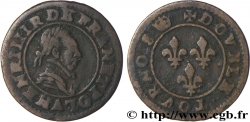 LIGUE. COINAGE AT THE NAME OF HENRY III Double tournois, 2e type de Paris, frappé au moulin n.d. Paris, Moulin des Étuves