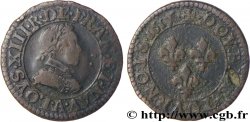 LOUIS XIII LE JUSTE Double tournois, type 1 1617 Paris, Moulin du Louvre