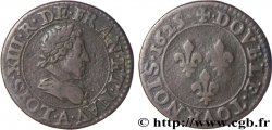 LOUIS XIII LE JUSTE Double tournois, type 2 de Paris 1625 Paris
