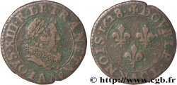 LOUIS XIII LE JUSTE Double tournois, type 5 de Paris 1628 Paris