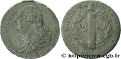 LOUIS XVI (MONARQUE CONSTITUTIONNEL)  2 sols dit &nbsp;au faisceau&nbsp;, type FRANÇOIS 1792 Paris