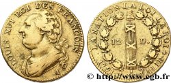 LOUIS XVI (MONARQUE CONSTITUTIONNEL)  12 deniers dit &nbsp;au faisceau&nbsp;, type FRANCOIS 1791 Paris