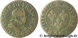 LOUIS XIII LE JUSTE Double tournois, type 1 1614 Amiens