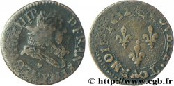 LOUIS XIII LE JUSTE Double tournois, type 1 1632 La Rochelle