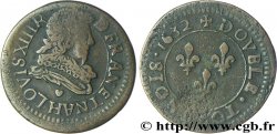 LOUIS XIII LE JUSTE Double tournois, type 1 1632 La Rochelle