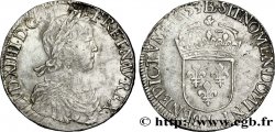 LOUIS XIV LE GRAND OU LE ROI SOLEIL Écu, portrait à la mèche longue 1653 Bayonne TTB
