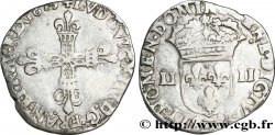 LOUIS XIII LE JUSTE Quart d&nbsp;écu, à la croix fleurdelisée, titulature côté croix 1615 Nantes TB+