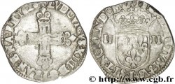 LOUIS XIII  Quart d&nbsp;écu, à la croix fleurdelisée, titulature côté croix 1628 Bayonne