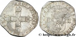 LOUIS XIII LE JUSTE Quart d&nbsp;écu, à la croix fleurdelisée, titulature côté croix 1628 Bayonne TTB
