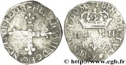 HENRI III Quart d écu, croix de face 1589 Rennes