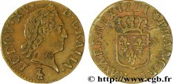 LOUIS XV DIT LE BIEN AIMÉ Liard &nbsp;à la vieille tête&nbsp; 1771 Troyes