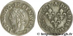 LOUIS XIII LE JUSTE Double tournois, type de Warin 1643 Corbeil