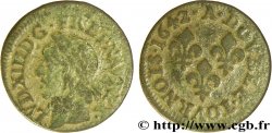LOUIS XIII LE JUSTE Double tournois, type de Warin 1642 Corbeil