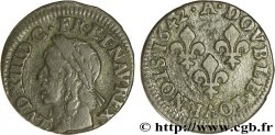 LOUIS XIII LE JUSTE Double tournois, type de Warin 1642 Corbeil