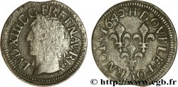 LOUIS XIII LE JUSTE Double tournois, type de Warin 1642 La Rochelle