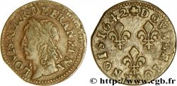 LOUIS XIII LE JUSTE Double tournois, type de Warin 1642 