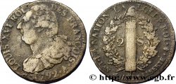 LOUIS XVI (MONARQUE CONSTITUTIONNEL)  2 sols dit &nbsp;au faisceau&nbsp;, type FRANÇOIS 1792 Paris TB+