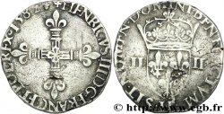 HENRI III Quart d écu, croix de face 1582 La Rochelle