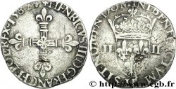 HENRI III Quart d&nbsp;écu, croix de face 1582 La Rochelle