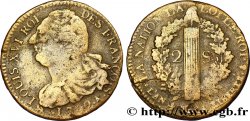 LOUIS XVI (MONARQUE CONSTITUTIONNEL)  2 sols dit &nbsp;au faisceau&nbsp;, type FRANÇOIS 1792 Paris TB+