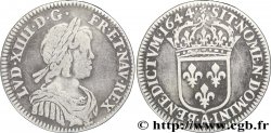 LOUIS XIV LE GRAND OU LE ROI SOLEIL Douzième d&nbsp;écu, portrait à la mèche courte 1644 Paris, Monnaie de Matignon TB+