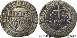 HENRY VI DE LANCASTRE - ROI DE FRANCE (1422-1453) - ROI D&nbsp;ANGLETERRE (1422-1461) et (1470-1471) Blanc aux écus n.d. Rouen